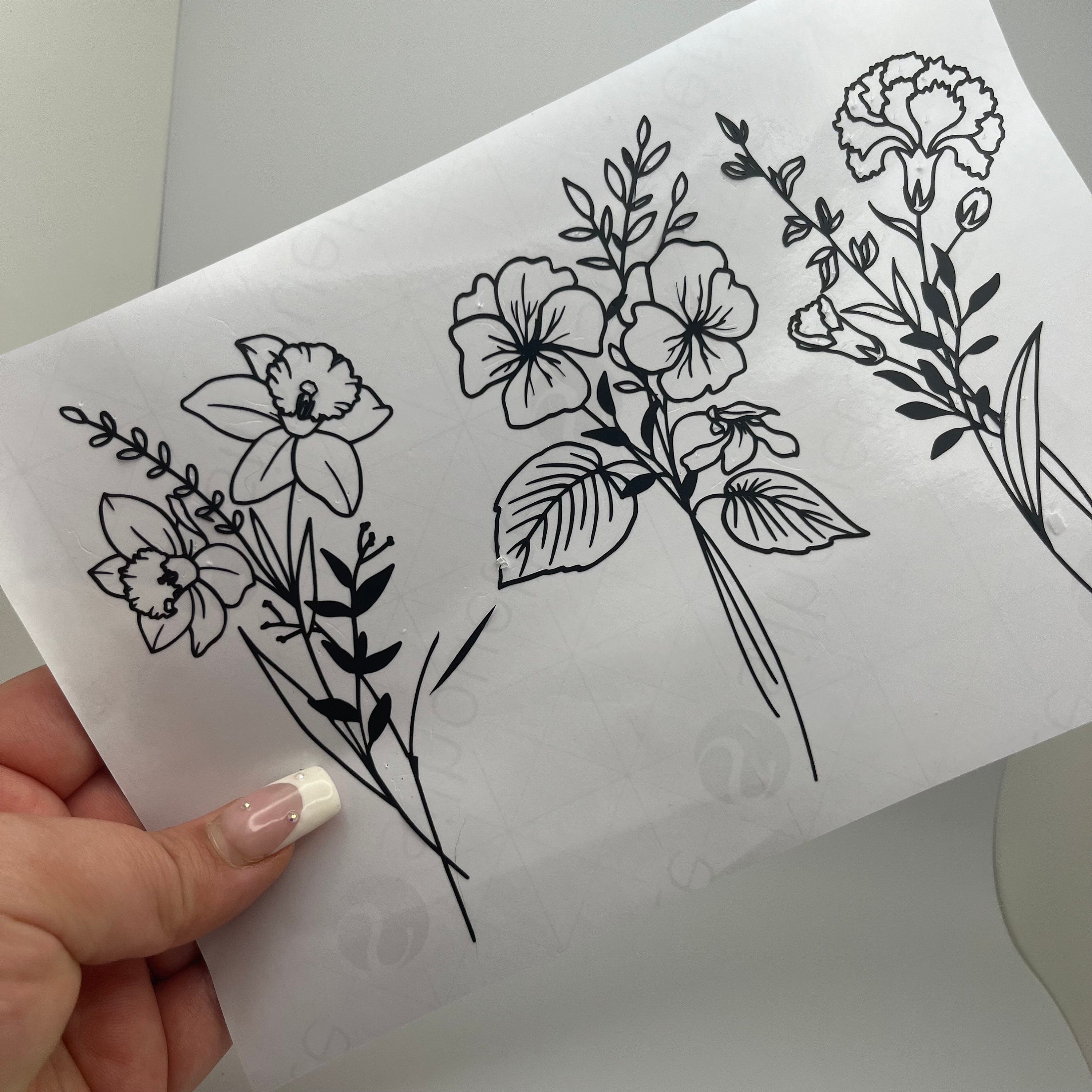 12 Pack: Black Flower Stickers by Recollections™