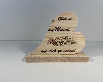 Cadeau fête des mères, cadeau fête des mères, coeur, cadeau pour maman, cadeau pour mamie, coeur en bois, coeur en bois, idée cadeau fête des mères, cadeau