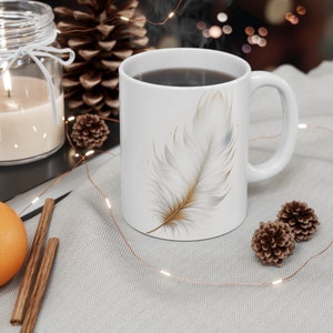 Angel Feather White Watercolor 11oz Coffee Mug Gift image 8