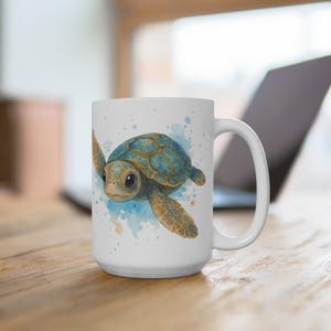 Sea Turtle Coffee Mug: Ocean Beach Decor, Wildlife Art