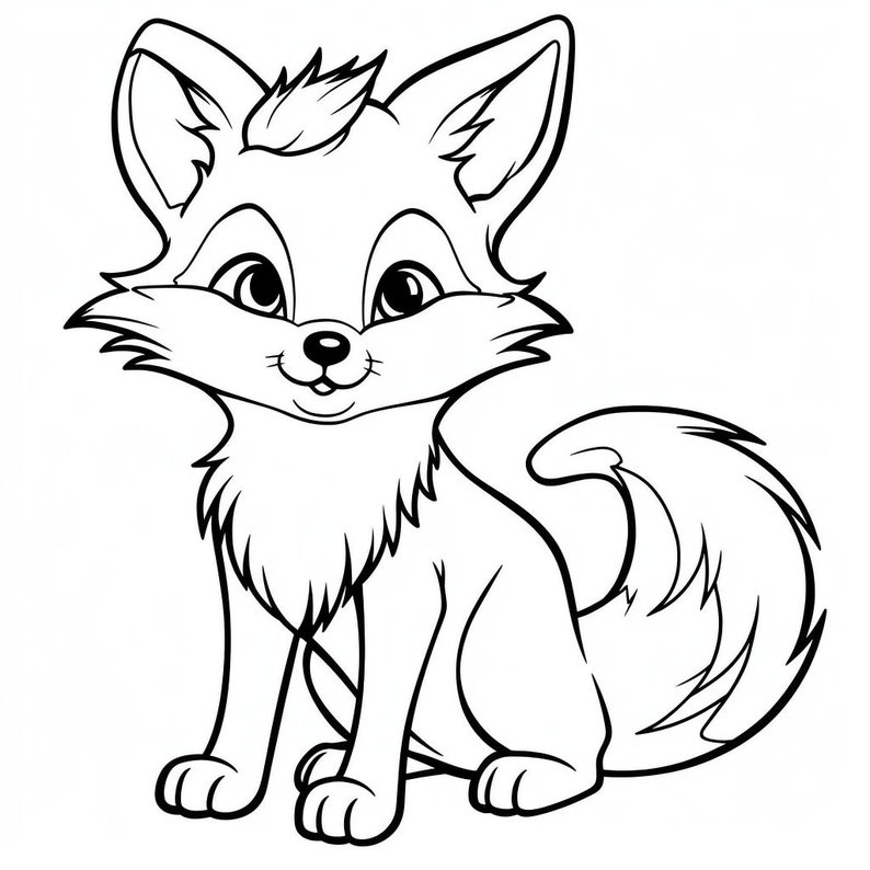  Foto zu Sofortiger Download Kinder Digitaler Download Malseite Fuchs Kind 