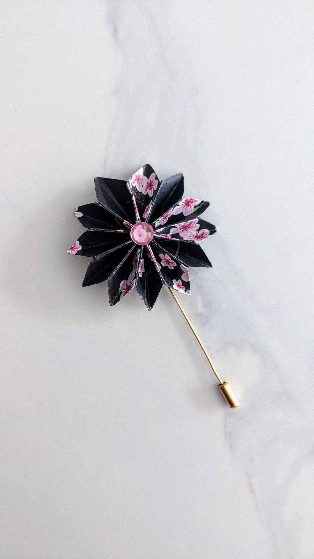 Black Dahlia Flower Lapel Pin/black Flower Lapel Pin/gifts for Him ...