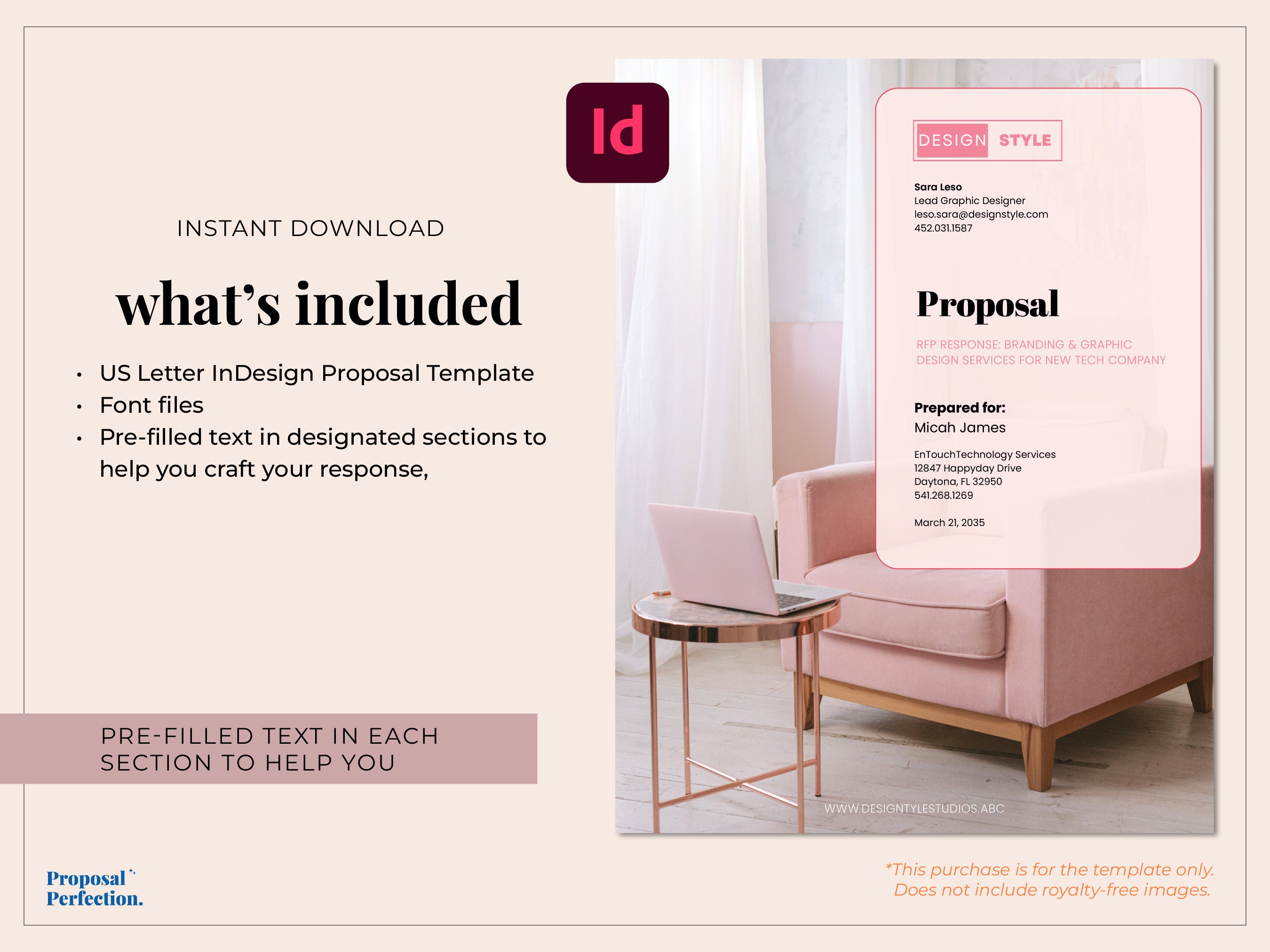 Adobe Indesign Pink Project Proposal RFP Template for Creatives ...