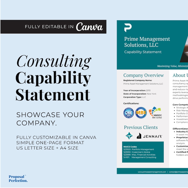 Consulting Capability Statement Template | Professional, Customizable ...