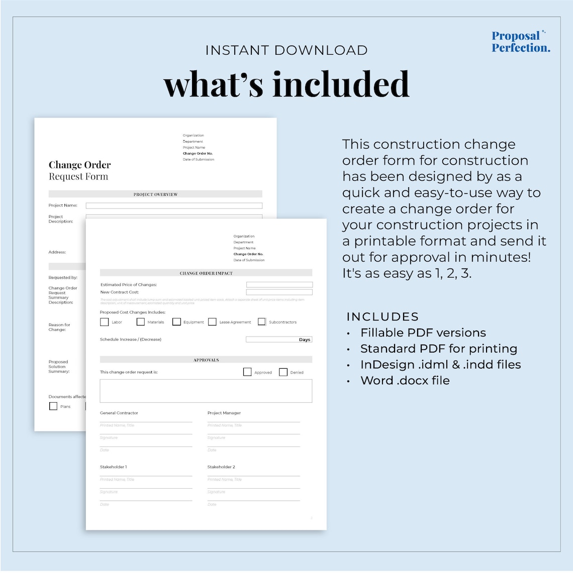 Change Order Request Form for Construction Projects | Capture Approval ...