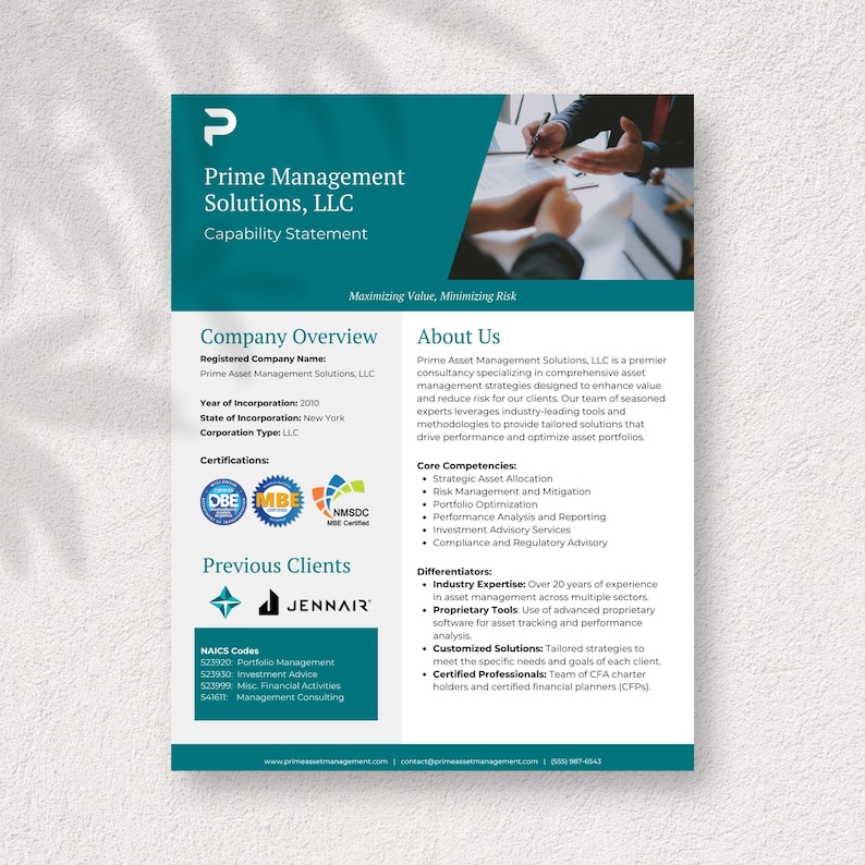 Consulting Capability Statement Template | Professional, Customizable ...