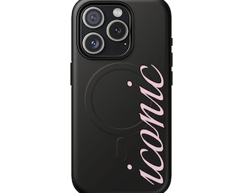 Kultowe różowe etui na iPhone'a | Matowoczarne, modne etui MagSafe Coquette na telefon