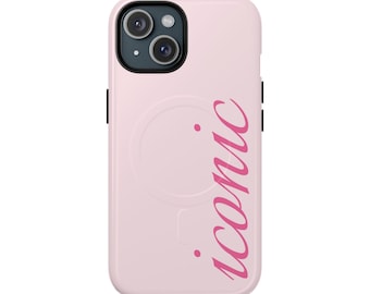 Etui na iPhone'a Pink Script | Matowe etui MagSafe w stylu Coquette