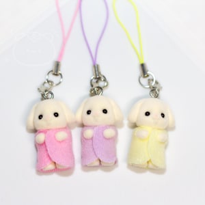 Calico Critters Bunny Phone Charm | Cute Handmade Keychain | Custom Sylvanian Families Rabbit Charm | Kawaii Aesthetic