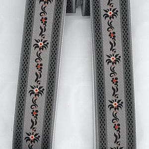 Braces 35 mm wide with strong clips, with Sennen pattern NEW in anthracite design