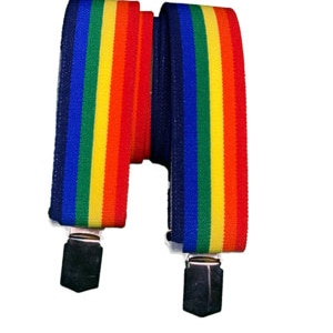 Braces 35 mm wide with strong clips, in rainbow design