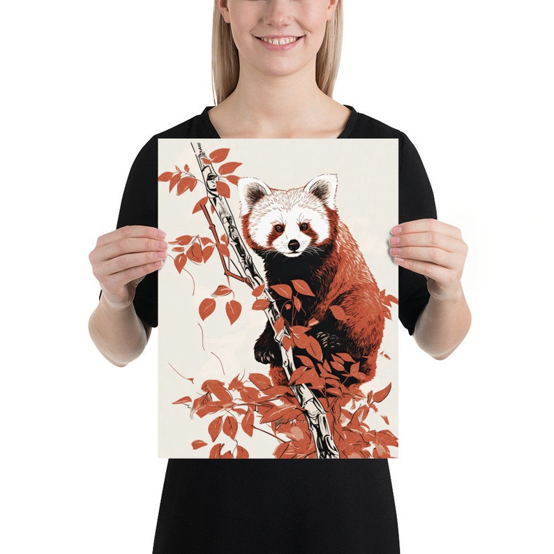 Red Panda Boho Chic Art Print Red Panda Red Panda Wall Art Animal Print