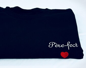 Embroidered 'Father-fect' T-shirt with Heart