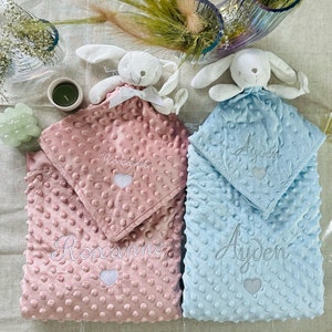 Personalized Embroidered Baby Plaid Blanket: Softness and Comfort for Cuddly Moments image 2