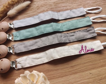 Personalized Baby Pacifier Clip With First Name, Several Colors