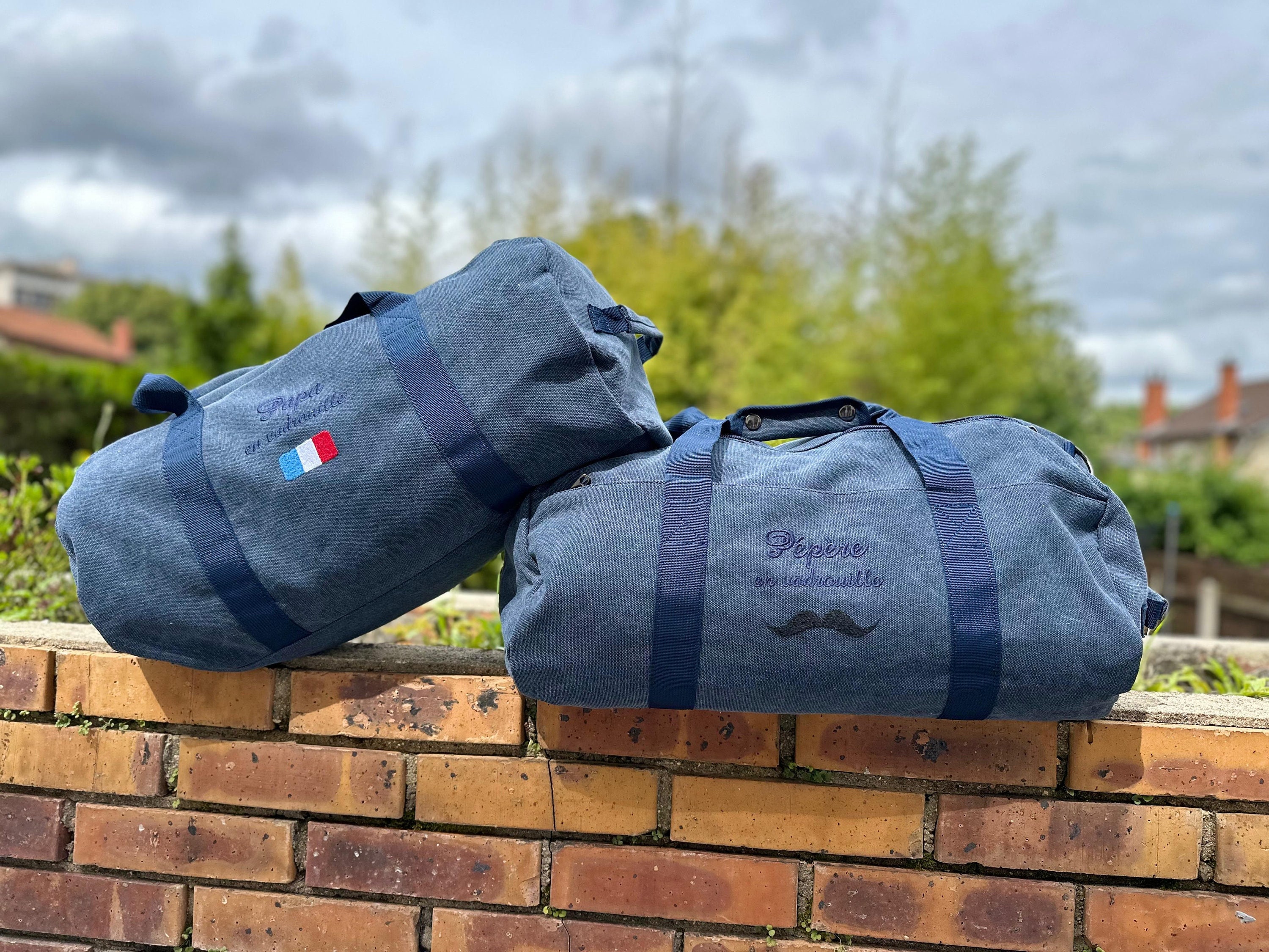 Sac De Sport HEAD Vintage - Toile Bleue - Taille Moyen - Occasion