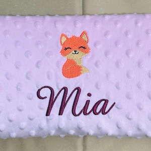 Personalized Embroidered Blanket with Pretty Patterns - Unique Birth Gift