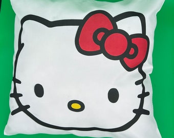 Hello Kitty Cafe Las Vegas Throw Pillow (White)