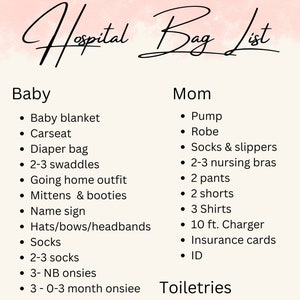 Lista de verificação de bolsa hospitalar