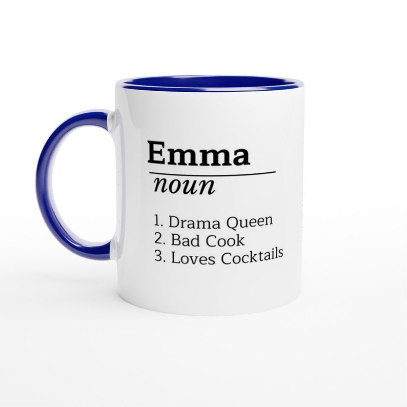 Personalised Name Definition Mug, Gifts, Ideas Presents For Mum, Dad or friends, Birthday, Christmas, Mothers, Fathers Day, funny, coffee Ceramic Blue
