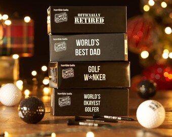 Ensembles de golf amusants, cadeau fête des pères, cadeau fantaisie, pour lui, pour golfeurs, balles de golf amusantes, lot de 3 avec tees et marqueurs, cadeau pour les amateurs de golf