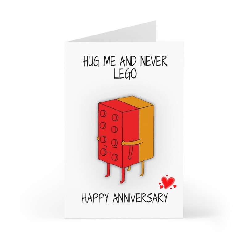 Hug Me and Never Lego, Funny Valentines Day Card, for Him, for Her, Cute Anniversary Card