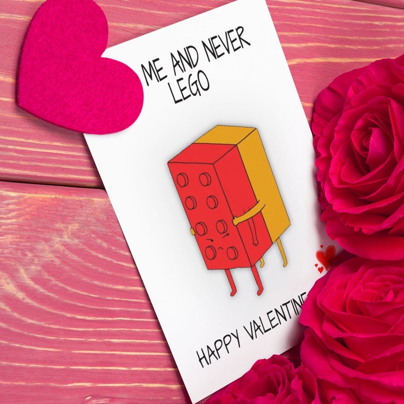 Hug Me and Never Lego, Funny Valentines Day Card, for Him, for Her, Cute Anniversary Card