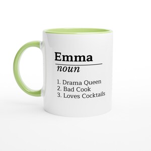 Personalised Name Definition Mug, Gifts, Ideas Presents For Mum, Dad or friends, Birthday, Christmas, Mothers, Fathers Day, funny, coffee Ceramic Green