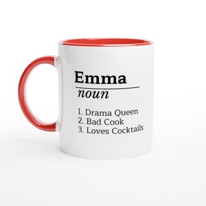 Personalised Name Definition Mug, Gifts, Ideas Presents For Mum, Dad or friends, Birthday, Christmas, Mothers, Fathers Day, funny, coffee Ceramic Red
