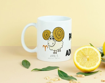 Aries Zodiac, Personalised, 11oz Mug, Colorful Coffee Cup, Animated Design Mug, Coffee, Star Signs, Custom, Gift, For Her, For Him, 2024