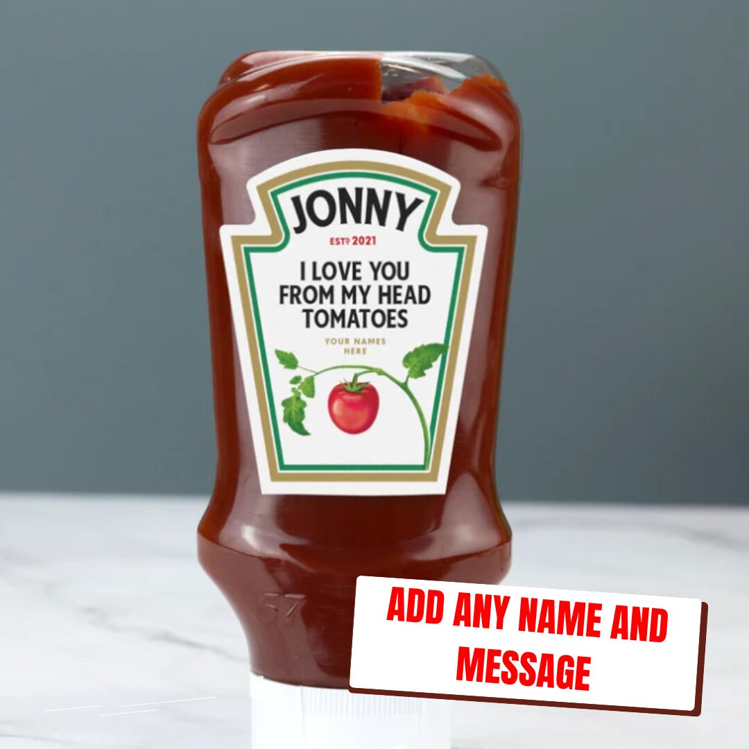 Personalized Tomato Ketchup Label, Heinz Label, Vinyl Sticker, Funny