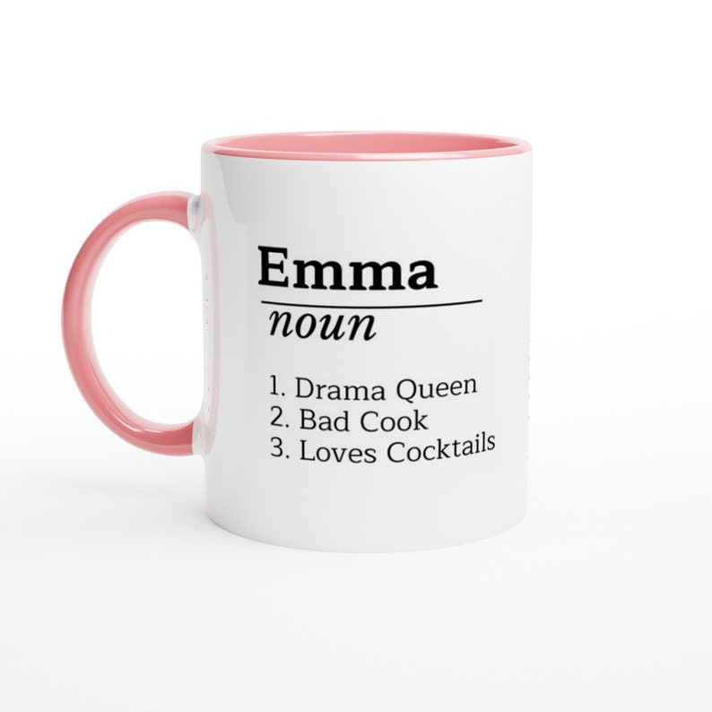 Personalised Name Definition Mug, Gifts, Ideas Presents For Mum, Dad or friends, Birthday, Christmas, Mothers, Fathers Day, funny, coffee Ceramic Pink