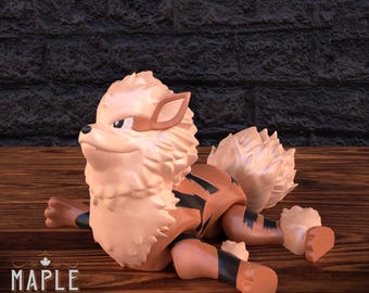 3D Printed Articulating Arcanine | Fidget Toy, Pokemon Fan Art