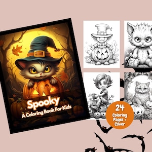 Spooky A Coloring Book For Kids, Halloween Coloring, Coloring pages, coloring Book, Kids Halloween Coloring Pages, Halloween Activity
