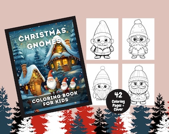 Christmas Gnomes Coloring Book For Kids, Christmas Coloring Pages, Christmas Coloring Book, Holiday Coloring, Christmas Gnomes, Printable