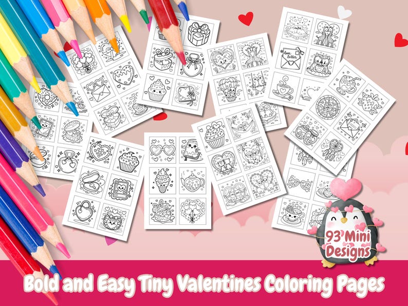 Pode incluir: Um conjunto de 93 p&aacute;ginas para colorir imprim&iacute;veis do Dia dos Namorados com designs fofos e f&aacute;ceis. As p&aacute;ginas s&atilde;o perfeitas para crian&ccedil;as e adultos que adoram colorir. Os designs incluem cora&ccedil;&otilde;es, corujas, cupcakes e muito mais. As p&aacute;ginas s&atilde;o em preto e branco e est&atilde;o prontas para serem coloridas.