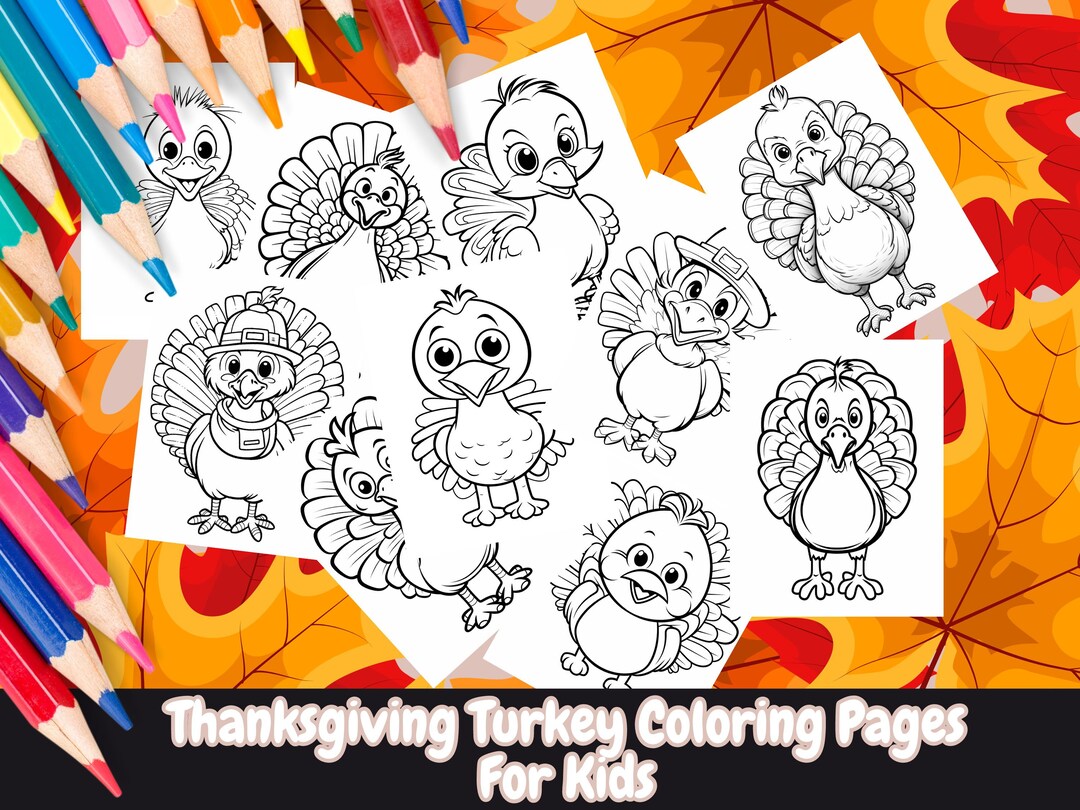 Turkey Coloring Pages for Kids, Cute Turkey, Thanksgiving, Coloring ...