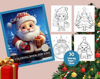 Cute Christmas A Coloring Book For Kids Volume 2, Christmas Coloring, Coloring Book For Kids, Christmas Activity, Coloring Pages