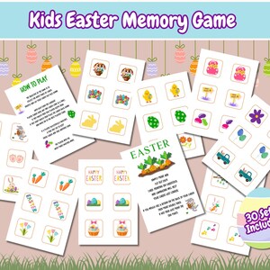 Juego de memoria de Pascua para niños, juego de correspondencias de Pascua para imprimir, juego de memoria para imprimir, actividad de memoria para adultos mayores, actividad de Pascua, actividad en el aula