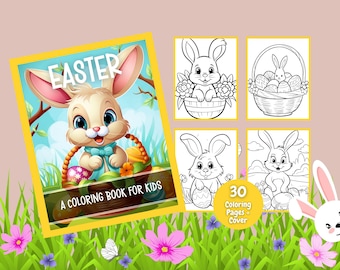 Easter A Coloring Book For Kids Vol 1, Printable Coloring Pages, Kids Coloring Book, Easter, Easter Coloring Pages, Easter Activity