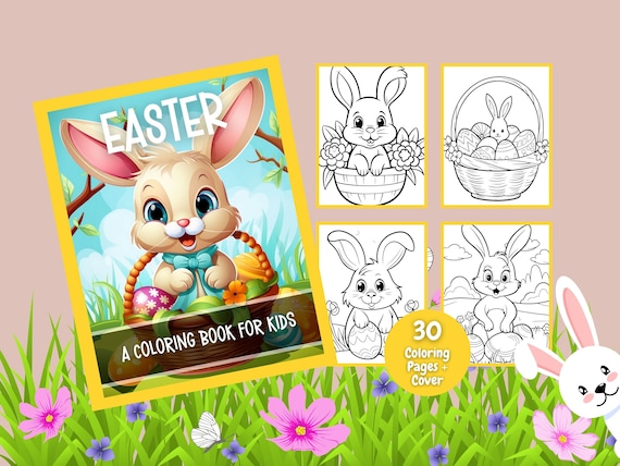 Easter A Coloring Book For Kids Vol 1, Printable Coloring Pages, Kids Coloring Book, Easter, Easter Coloring Pages, Easter Activity