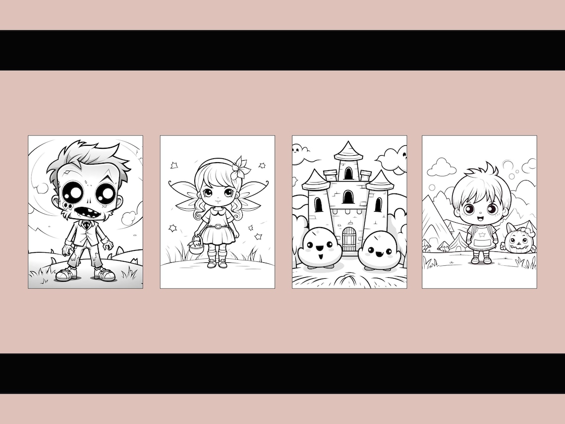 Halloween Coloring Pages for Kids - Etsy Canada