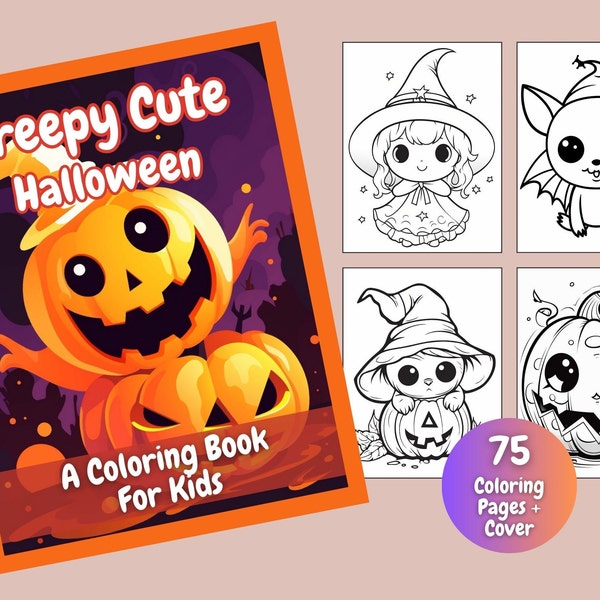 75 Creepy Cute Halloween Coloring Book, Halloween Activity, Coloring Books, Coloring Pages, Kids Coloring Pages, Halloween Coloring Pages