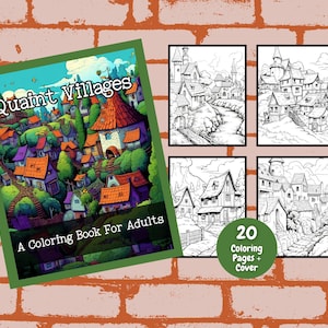 Quaint Villages Coloring Book For Adults, Landscapes, Villages, Adult Coloring Book, Coloring Pages For Adults
