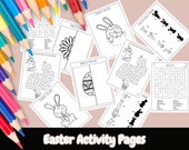 Easter Activity Pages For Kids, Easter Activity, Word Search, Kids Mazes, Kids Activity Pages, Easter