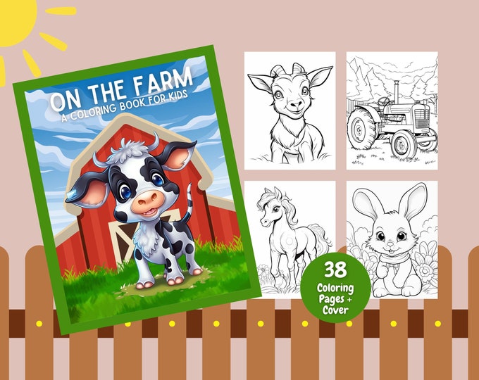 10 Printable Kids Farm Coloring Pages - Etsy Canada