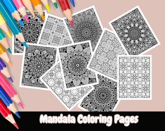 20 Mandala Coloring Pages Vol 1, Stress and Anxiety Relief, Adult Coloring Pages, Mandala