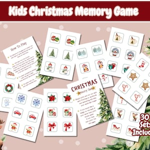 Kids Christmas Memory Game, Printable Christmas Matching Game, Printable Memory Game, Senior Memory Activity, Christmas Activity