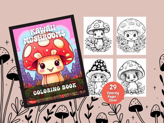 Kawaii Mushrooms Coloring Book, Adult Coloring, Coloring Pages For Kids, Kawaii, Coloring Books, Coloring Pages, Printable Coloring Pages