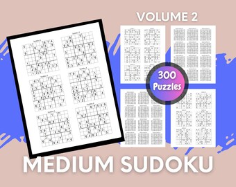 Sudoku Puzzles Medium Vol 2, Puzzles For Adults, Activity, Puzzle Book, Sudoku, Brain Activity, Sudoku For Adults